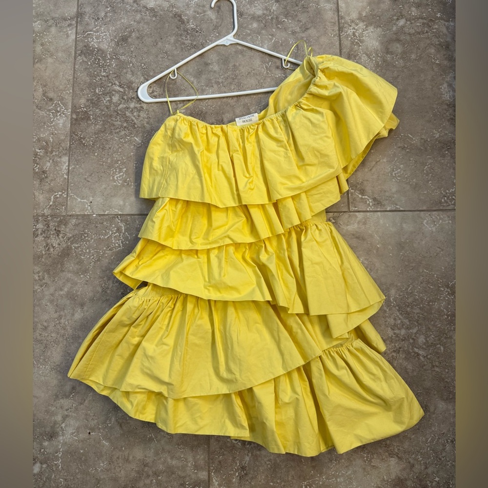 Hyacinth House Yellow Ruffled xs Dress